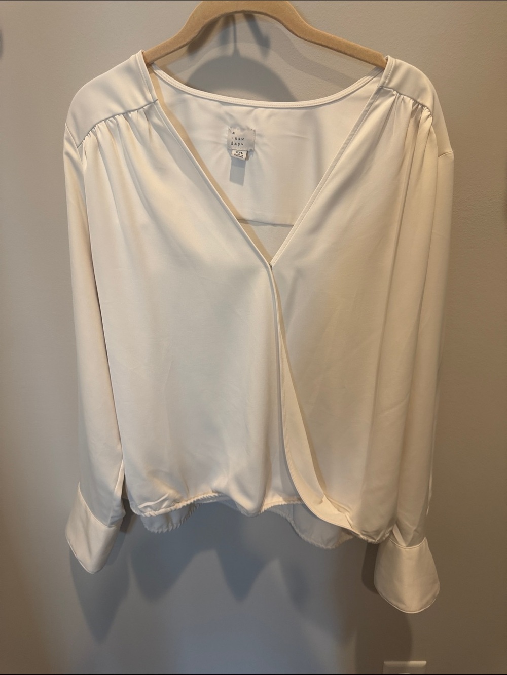 a new day Cream V-Neck Draped Blouse